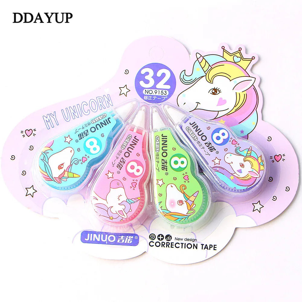 4Pcs/Pack Unicorn Correction Tape