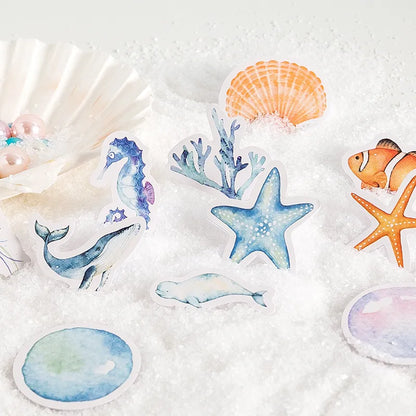 46pcs Underwater Marine Animals Stickers Decorative